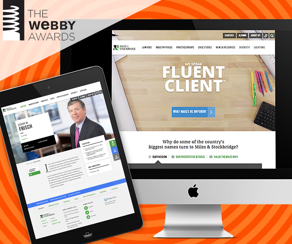 Planit’s Work for Miles & Stockbridge Honored for Best Law Website in the 19th Annual Webby Awards Featured Image