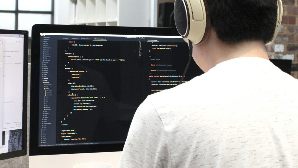 developer updating website code