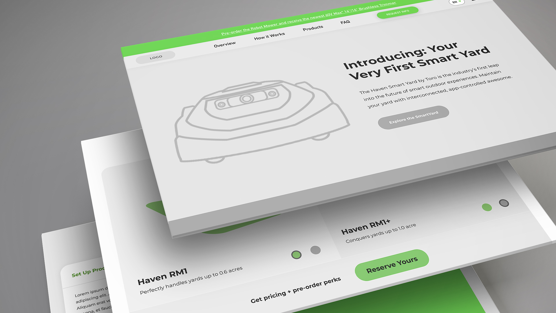 Toro Smartyard Website Wireframe