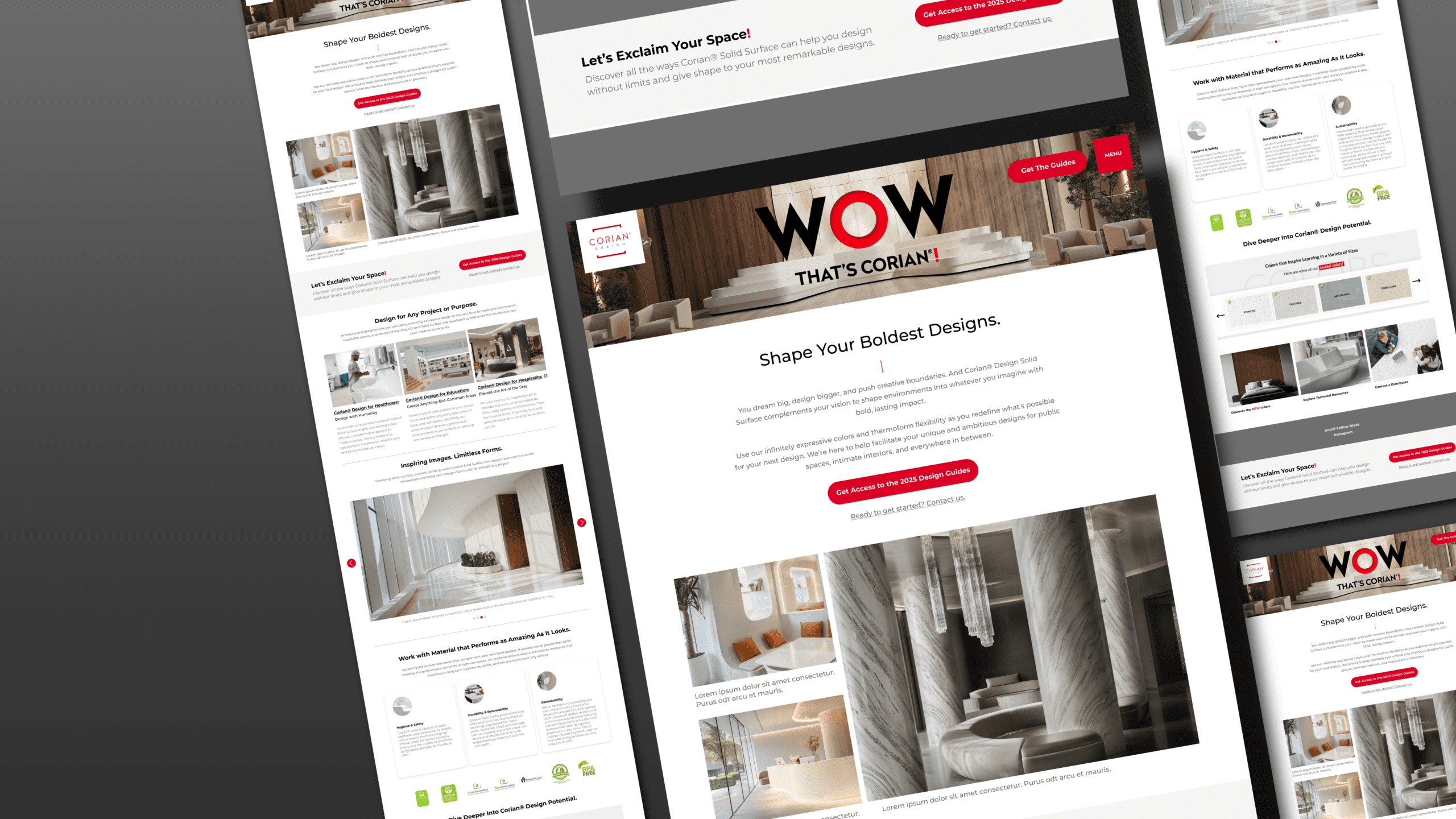 Corian Landing Pages